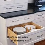 Kitchen drawers with text