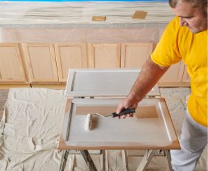 painting and priming kitchen cabinets